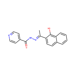 C/C(=N\NC(=O)c1ccncc1)c1ccc2ccccc2c1O ZINC000100133939