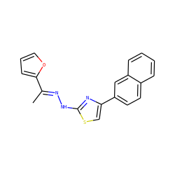 C/C(=N\Nc1nc(-c2ccc3ccccc3c2)cs1)c1ccco1 ZINC000169330852