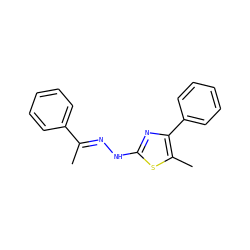 C/C(=N\Nc1nc(-c2ccccc2)c(C)s1)c1ccccc1 ZINC000006184757