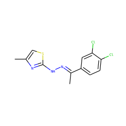 C/C(=N\Nc1nc(C)cs1)c1ccc(Cl)c(Cl)c1 ZINC000409062249