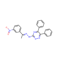 C/C(=N\Nc1nnc(-c2ccccc2)c(-c2ccccc2)n1)c1cccc([N+](=O)[O-])c1 ZINC000004990022