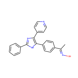 C/C(=N\O)c1ccc(-c2[nH]c(-c3ccccc3)nc2-c2ccncc2)cc1 ZINC000028564266