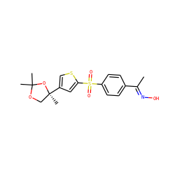 C/C(=N\O)c1ccc(S(=O)(=O)c2cc([C@@]3(C)COC(C)(C)O3)cs2)cc1 ZINC000013743623
