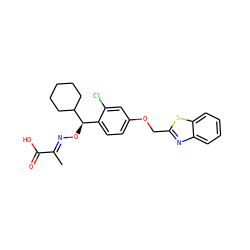 C/C(=N\O[C@H](c1ccc(OCc2nc3ccccc3s2)cc1Cl)C1CCCCC1)C(=O)O ZINC000013557839