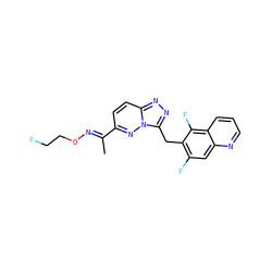 C/C(=N\OCCF)c1ccc2nnc(Cc3c(F)cc4ncccc4c3F)n2n1 ZINC000096170361