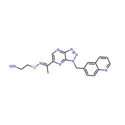 C/C(=N\OCCN)c1cnc2nnn(Cc3ccc4ncccc4c3)c2n1 ZINC000096170336