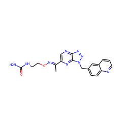C/C(=N\OCCNC(N)=O)c1cnc2nnn(Cc3ccc4ncccc4c3)c2n1 ZINC000096170342