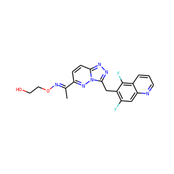 C/C(=N\OCCO)c1ccc2nnc(Cc3c(F)cc4ncccc4c3F)n2n1 ZINC000096170360