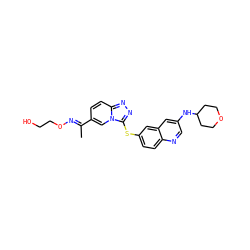C/C(=N\OCCO)c1ccc2nnc(Sc3ccc4ncc(NC5CCOCC5)cc4c3)n2c1 ZINC000218865020