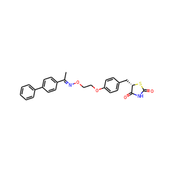C/C(=N\OCCOc1ccc(C[C@@H]2SC(=O)NC2=O)cc1)c1ccc(-c2ccccc2)cc1 ZINC000003946528