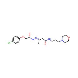 C/C(CC(=O)NCCCN1CCOCC1)=N\NC(=O)COc1ccc(Cl)cc1 ZINC000004691376