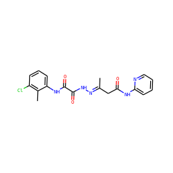C/C(CC(=O)Nc1ccccn1)=N\NC(=O)C(=O)Nc1cccc(Cl)c1C ZINC000004561527