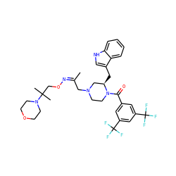 C/C(CN1CCN(C(=O)c2cc(C(F)(F)F)cc(C(F)(F)F)c2)[C@H](Cc2c[nH]c3ccccc23)C1)=N/OCC(C)(C)N1CCOCC1 ZINC000049778395
