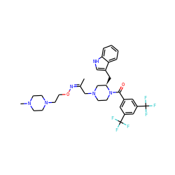 C/C(CN1CCN(C(=O)c2cc(C(F)(F)F)cc(C(F)(F)F)c2)[C@H](Cc2c[nH]c3ccccc23)C1)=N/OCCN1CCN(C)CC1 ZINC000028570618