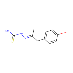 C/C(Cc1ccc(O)cc1)=N\NC(N)=S ZINC000299863039
