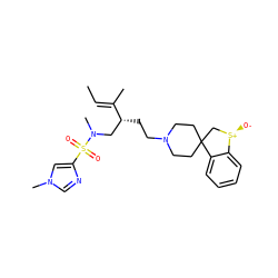 C/C=C(\C)[C@H](CCN1CCC2(CC1)C[S@@+]([O-])c1ccccc12)CN(C)S(=O)(=O)c1cn(C)cn1 ZINC000103274849