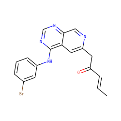 C/C=C/C(=O)Cc1cc2c(Nc3cccc(Br)c3)ncnc2cn1 ZINC000040979602
