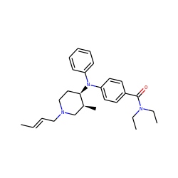 C/C=C/CN1CC[C@@H](N(c2ccccc2)c2ccc(C(=O)N(CC)CC)cc2)[C@@H](C)C1 ZINC000013862299
