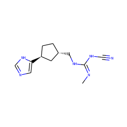 C/N=C(/NC#N)NC[C@H]1CC[C@H](c2cnc[nH]2)C1 ZINC000653888083