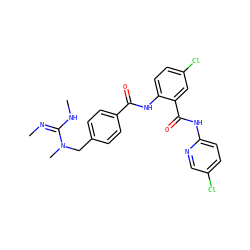 C/N=C(/NC)N(C)Cc1ccc(C(=O)Nc2ccc(Cl)cc2C(=O)Nc2ccc(Cl)cn2)cc1 ZINC000028099302