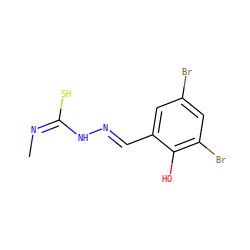C/N=C(/S)N/N=C/c1cc(Br)cc(Br)c1O ZINC000008694089