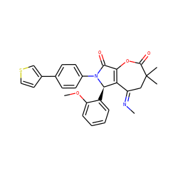 C/N=C1\CC(C)(C)C(=O)OC2=C1[C@@H](c1ccccc1OC)N(c1ccc(-c3ccsc3)cc1)C2=O ZINC000200060886