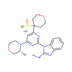 C=[S@@](N)(=O)C1(c2cc(N3CCOC[C@H]3C)nc(-n3c(NC)nc4ccccc43)n2)CCOCC1 ZINC000169694620