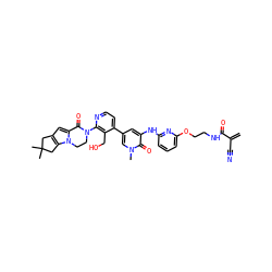 C=C(C#N)C(=O)NCCOc1cccc(Nc2cc(-c3ccnc(N4CCn5c(cc6c5CC(C)(C)C6)C4=O)c3CO)cn(C)c2=O)n1 ZINC001772634401