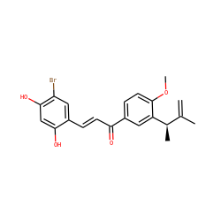 C=C(C)[C@@H](C)c1cc(C(=O)/C=C/c2cc(Br)c(O)cc2O)ccc1OC ZINC000071332709
