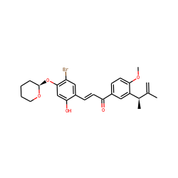 C=C(C)[C@@H](C)c1cc(C(=O)/C=C/c2cc(Br)c(O[C@@H]3CCCCO3)cc2O)ccc1OC ZINC000071334672