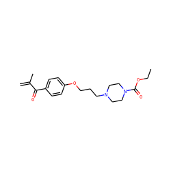 C=C(C)C(=O)c1ccc(OCCCN2CCN(C(=O)OCC)CC2)cc1 ZINC000013444697