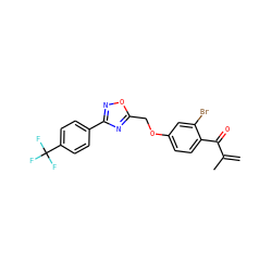 C=C(C)C(=O)c1ccc(OCc2nc(-c3ccc(C(F)(F)F)cc3)no2)cc1Br ZINC000045320411