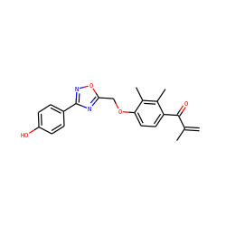 C=C(C)C(=O)c1ccc(OCc2nc(-c3ccc(O)cc3)no2)c(C)c1C ZINC000045259093