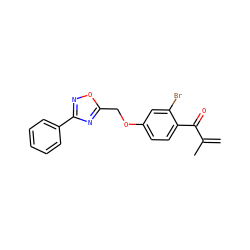 C=C(C)C(=O)c1ccc(OCc2nc(-c3ccccc3)no2)cc1Br ZINC000045262082