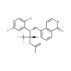 C=C(C)C[C@@](O)([C@@H](Nc1cccc2c(=O)[nH]ccc12)c1cc(Br)ccc1O)C(F)(F)F ZINC000013982059