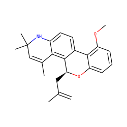 C=C(C)C[C@@H]1Oc2cccc(OC)c2-c2ccc3c(c21)C(C)=CC(C)(C)N3 ZINC000029410622