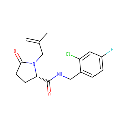 C=C(C)CN1C(=O)CC[C@H]1C(=O)NCc1ccc(F)cc1Cl ZINC000095565714