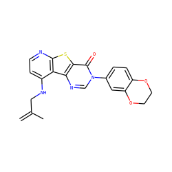C=C(C)CNc1ccnc2sc3c(=O)n(-c4ccc5c(c4)OCCO5)cnc3c12 ZINC000071294206