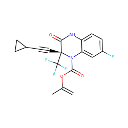 C=C(C)OC(=O)N1c2cc(F)ccc2NC(=O)[C@@]1(C#CC1CC1)C(F)(F)F ZINC000002008767