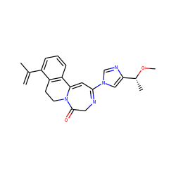 C=C(C)c1cccc2c1CCN1C(=O)CN=C(n3cnc([C@@H](C)OC)c3)C=C21 ZINC000148964877