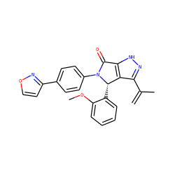 C=C(C)c1n[nH]c2c1[C@H](c1ccccc1OC)N(c1ccc(-c3ccon3)cc1)C2=O ZINC000096177157