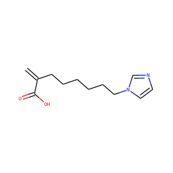 C=C(CCCCCCn1ccnc1)C(=O)O ZINC000036242095