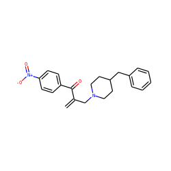 C=C(CN1CCC(Cc2ccccc2)CC1)C(=O)c1ccc([N+](=O)[O-])cc1 ZINC000029045652