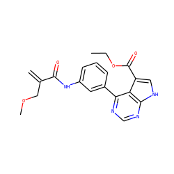 C=C(COC)C(=O)Nc1cccc(-c2ncnc3[nH]cc(C(=O)OCC)c23)c1 ZINC000218979443