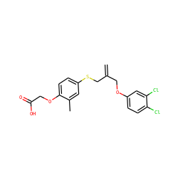 C=C(COc1ccc(Cl)c(Cl)c1)CSc1ccc(OCC(=O)O)c(C)c1 ZINC000040894894
