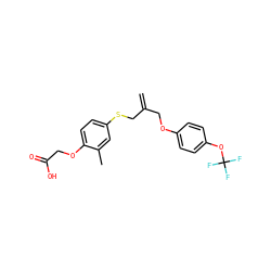 C=C(COc1ccc(OC(F)(F)F)cc1)CSc1ccc(OCC(=O)O)c(C)c1 ZINC000013981356