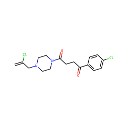 C=C(Cl)CN1CCN(C(=O)CCC(=O)c2ccc(Cl)cc2)CC1 ZINC000013561110
