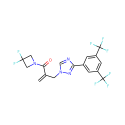 C=C(Cn1cnc(-c2cc(C(F)(F)F)cc(C(F)(F)F)c2)n1)C(=O)N1CC(F)(F)C1 ZINC000220428428