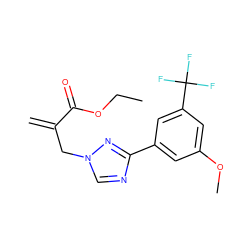 C=C(Cn1cnc(-c2cc(OC)cc(C(F)(F)F)c2)n1)C(=O)OCC ZINC000220428249