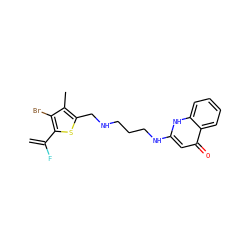 C=C(F)c1sc(CNCCCNc2cc(=O)c3ccccc3[nH]2)c(C)c1Br ZINC000003821131